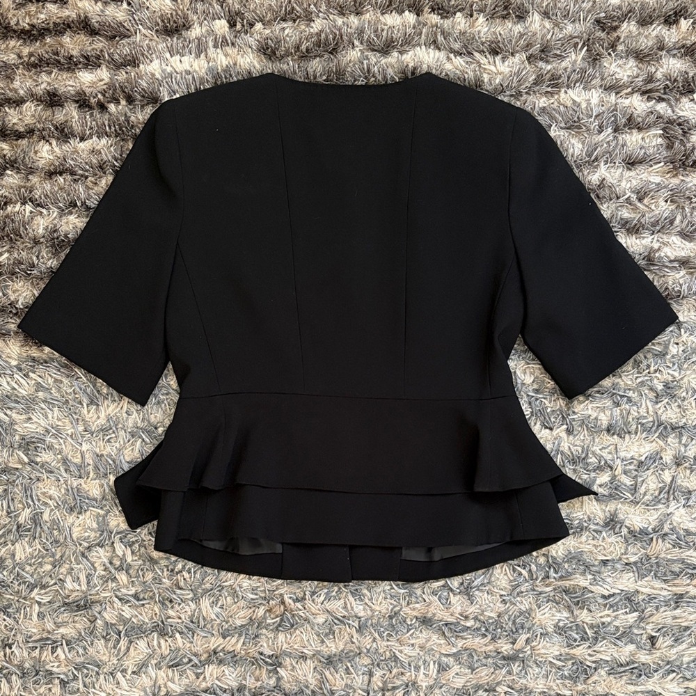 Anne Klein Elegant Black Peplum Pantsuit, Size 0P, Waist 28” - Picture 8 of 14